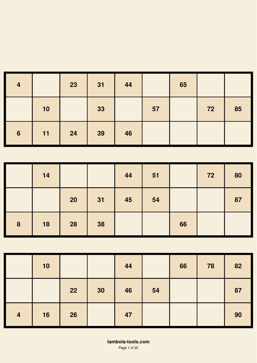 Classic Tambola Booklet — 60 Tickets (20 Pages)