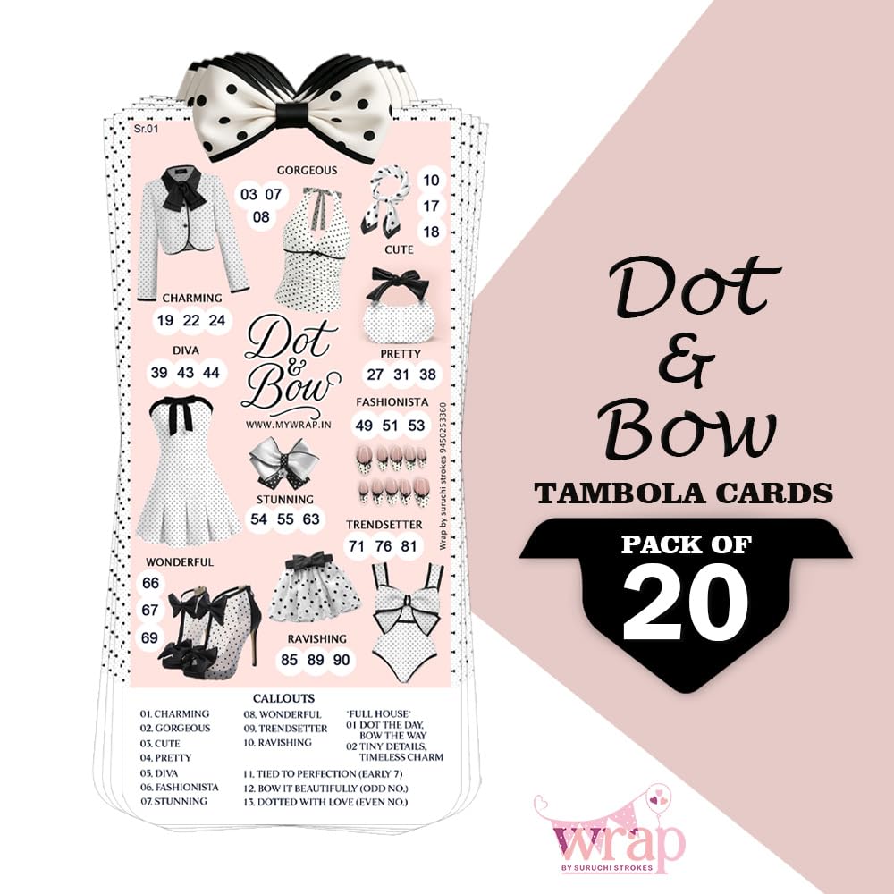 Kitty Party Tambola Tickets — pack of 20 cards